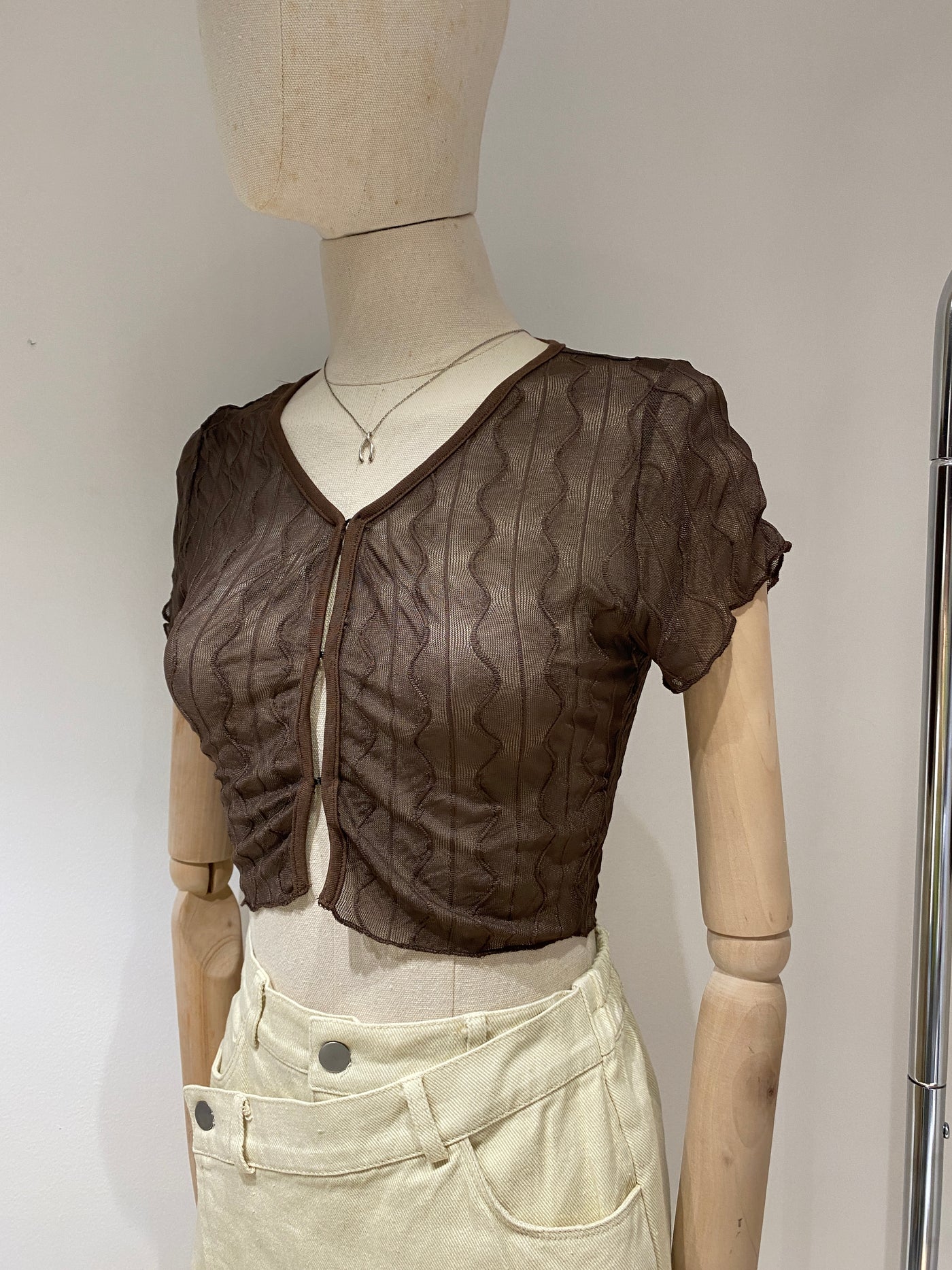 Mesh Crop Top - Chocolate