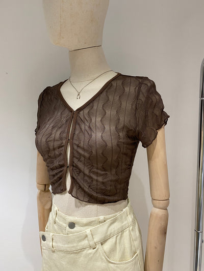 Mesh Crop Top - Chocolate