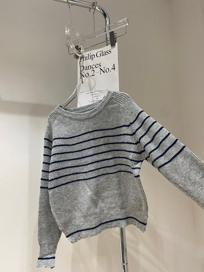 Striped Knit Sweatshirt - Gray