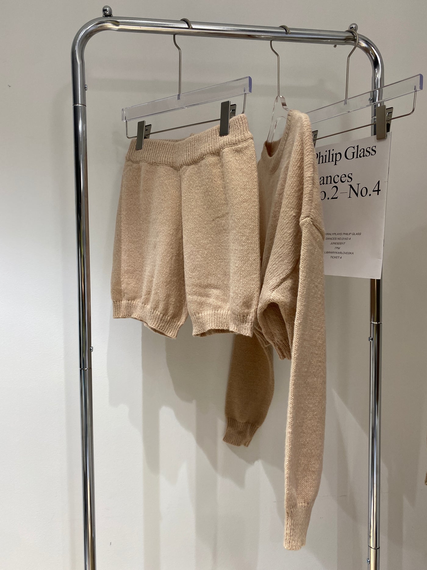 Knitted Sweater and Biker Shorts Co-ord Set - Nude