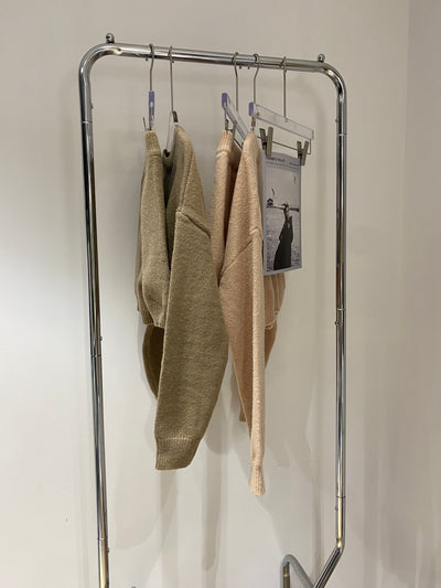 Knitted Sweater and Biker Shorts Co-ord Set - Nude