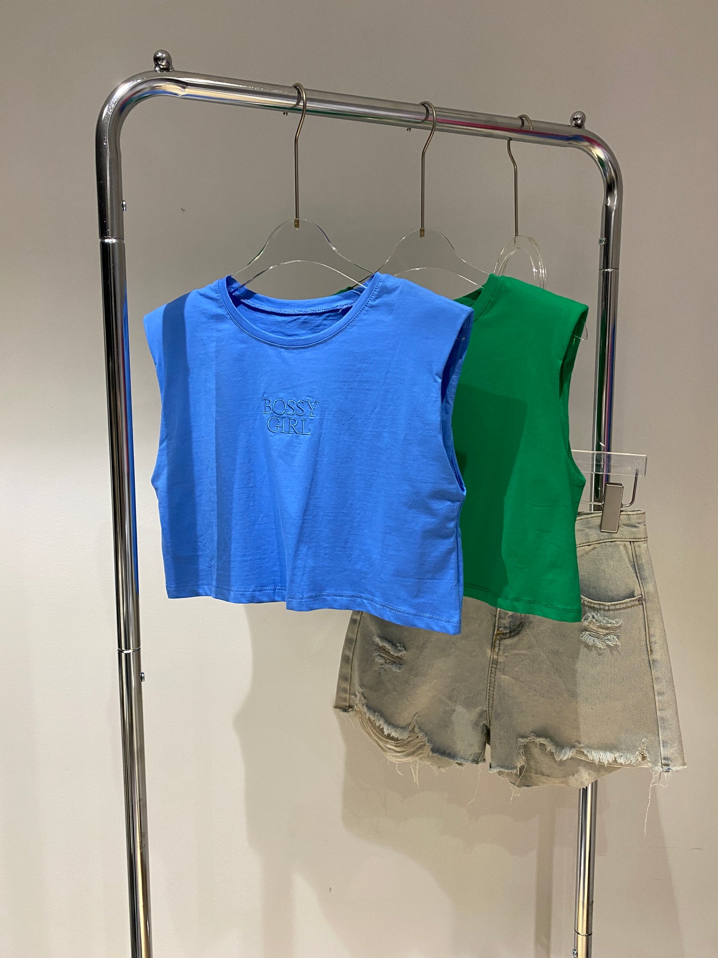 Embroidered Crop Top - Lapis