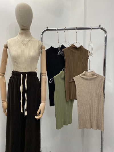 Mock Neck Sleeveless Tee