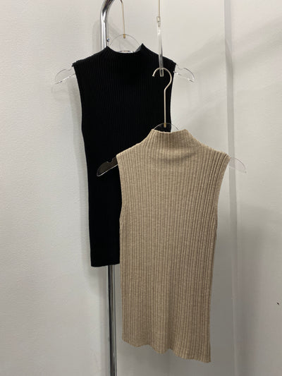 Mock Neck Sleeveless Tee