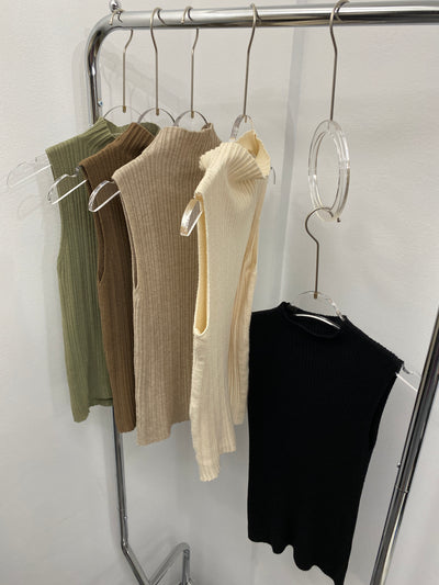 Mock Neck Sleeveless Tee