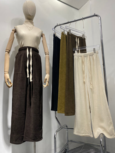 Textured Baggy Trousers - Umber