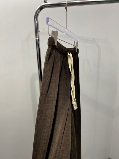 Textured Baggy Trousers - Umber