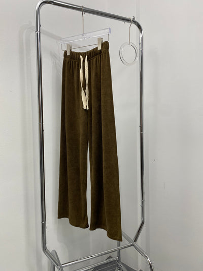 Textured Baggy Trousers - Wood