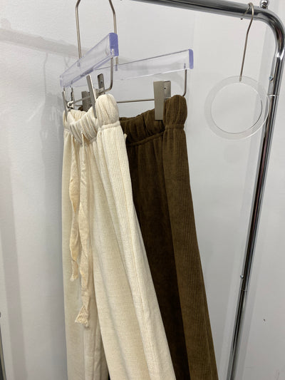 Textured Baggy Trousers - Cream