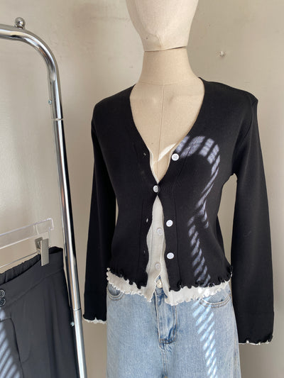 Faux Layered Knit Cardigan