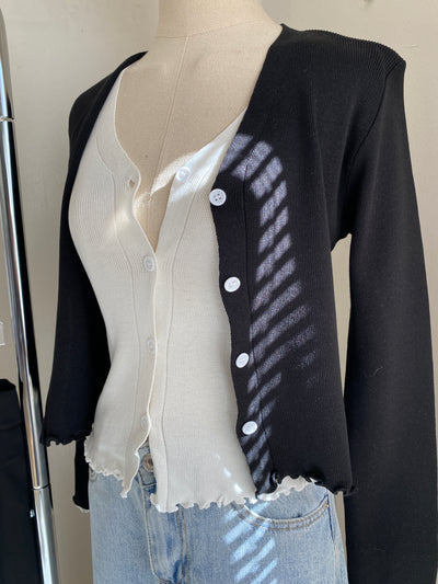 Faux Layered Knit Cardigan
