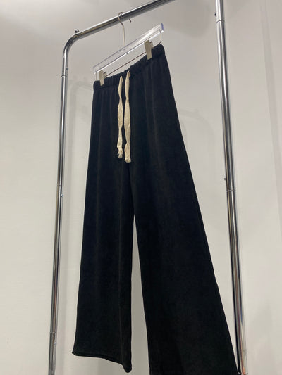 Textured Baggy Trousers - Black