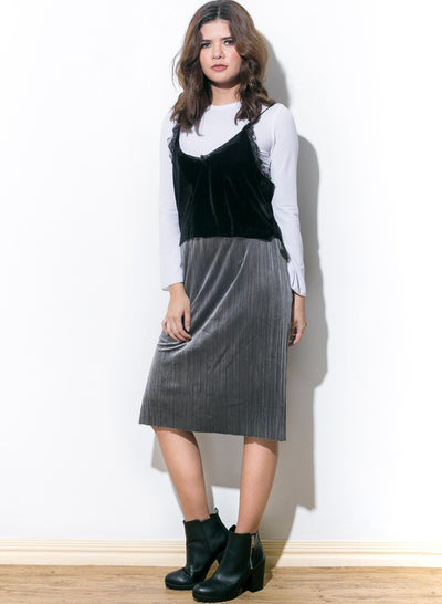 Slit Or Miss Velvet Skirt - Gunmetal - COPPER | Street Style Fashion Brand
 - 4