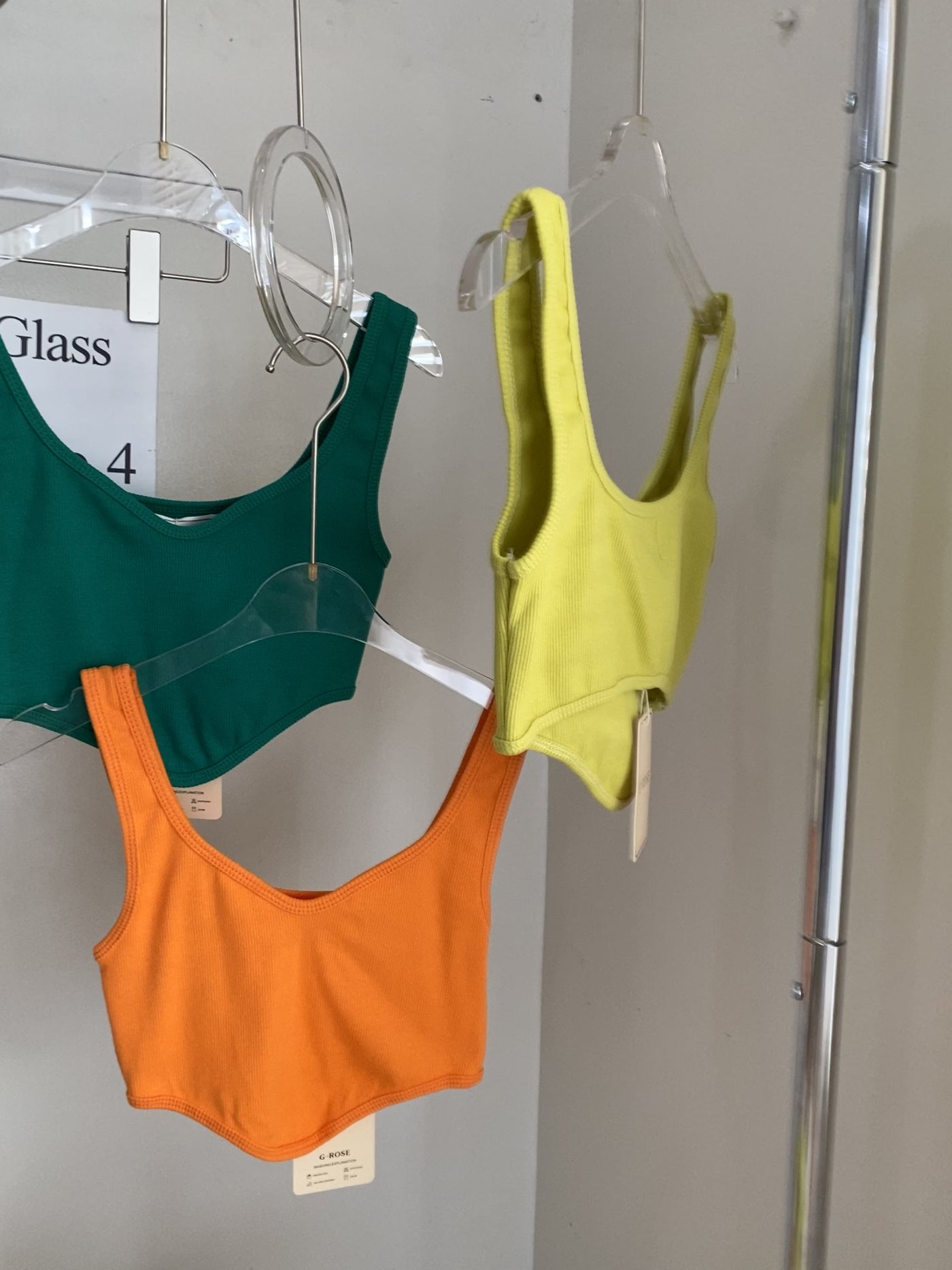 Curved Hem Crop Top - Tangerine