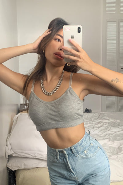 COPPER - ribbed bralette in gray
