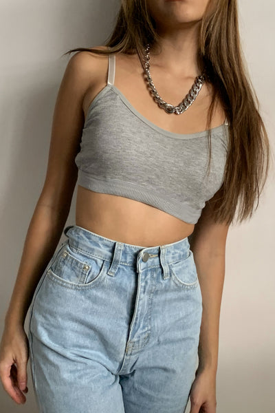 COPPER - ribbed bralette in gray