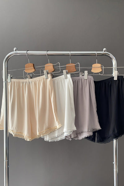 Breathe Easy Lace Trimmed Sleep Shorts - Eggshell