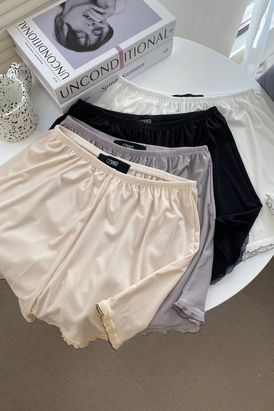 Breathe Easy Lace Trimmed Sleep Shorts - Eggshell