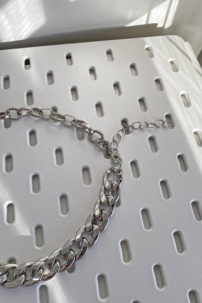 Chain Reaction Chunky Necklace - Silver