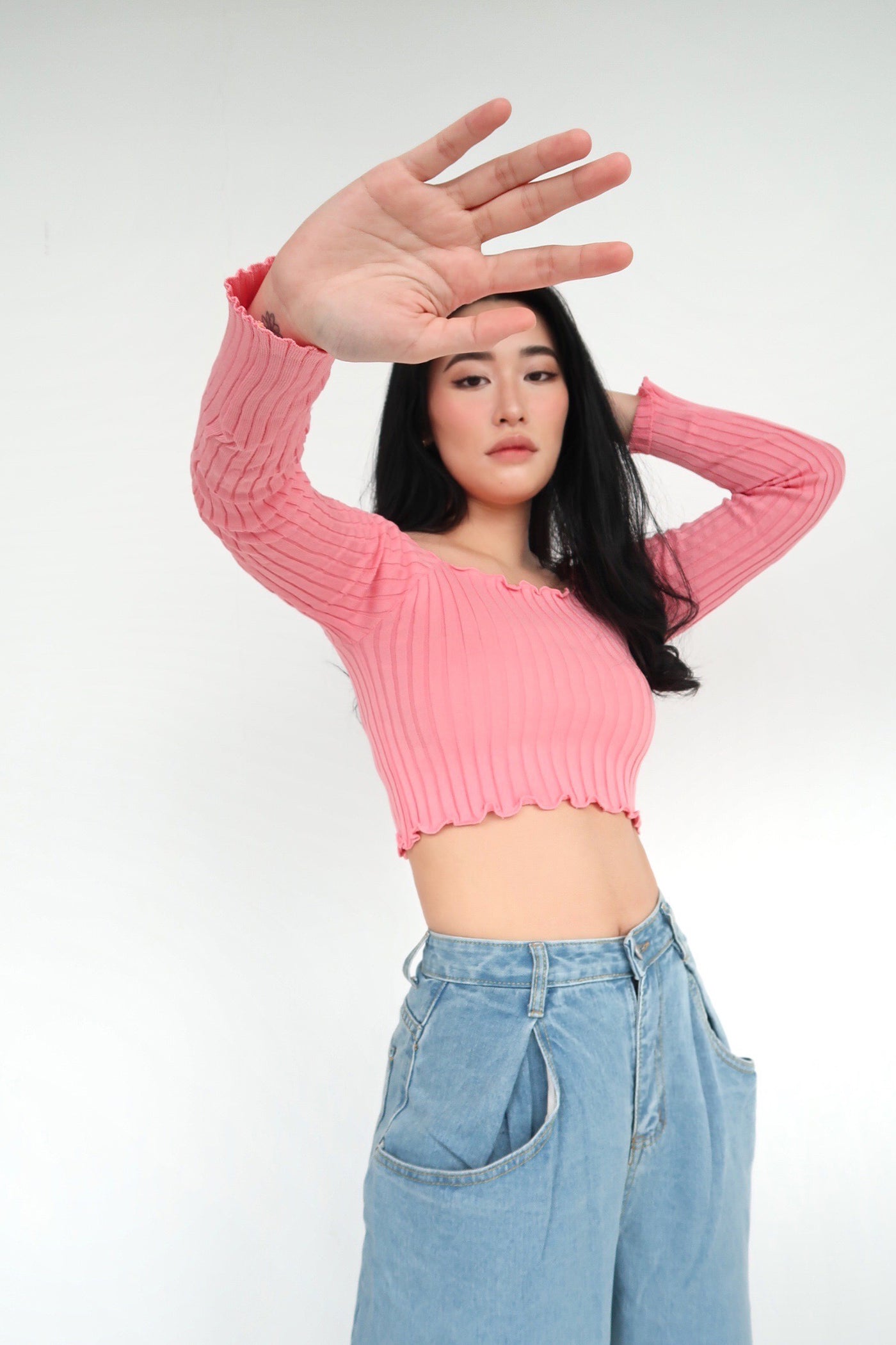 Crush On You Basic Ribbed Bardot Top -  Cotton Candy