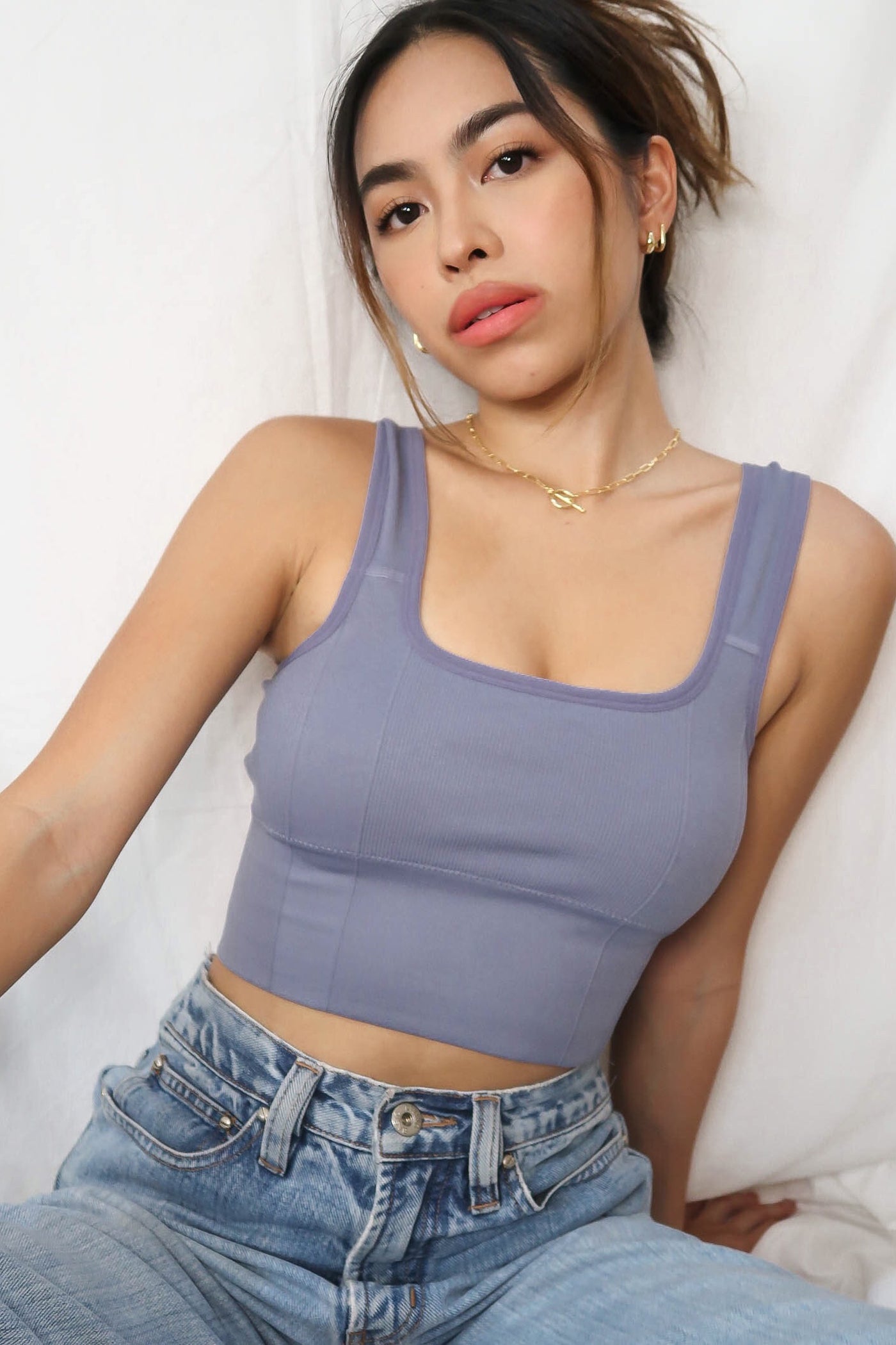 Pure Movement Workout Crop Top - Steel