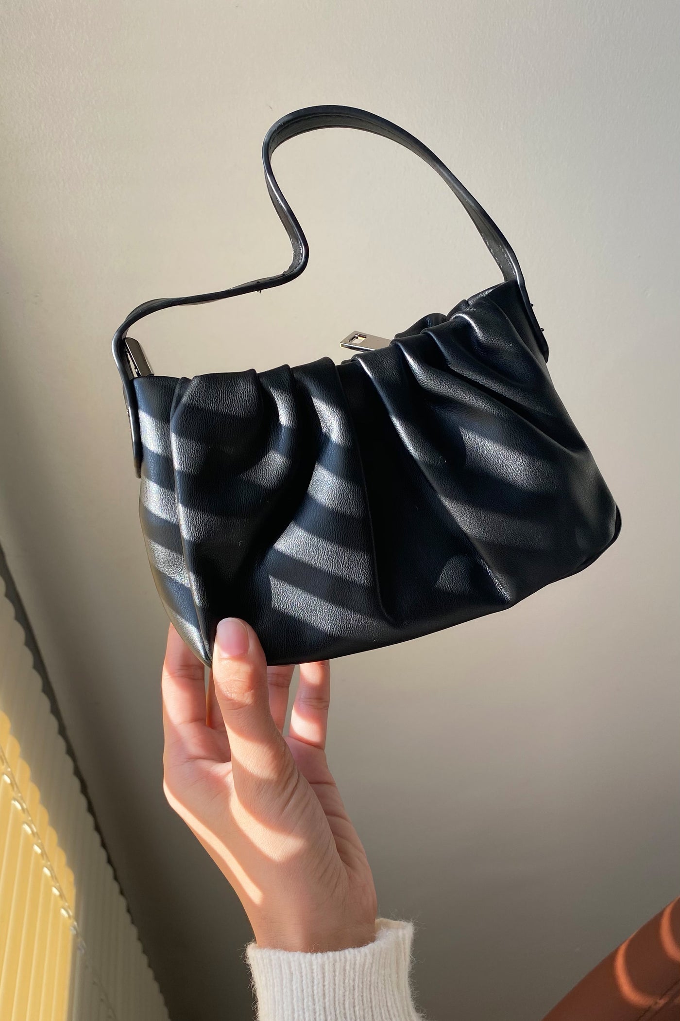 Drive Me Crazy Ruched Micro Mini Bag - Black