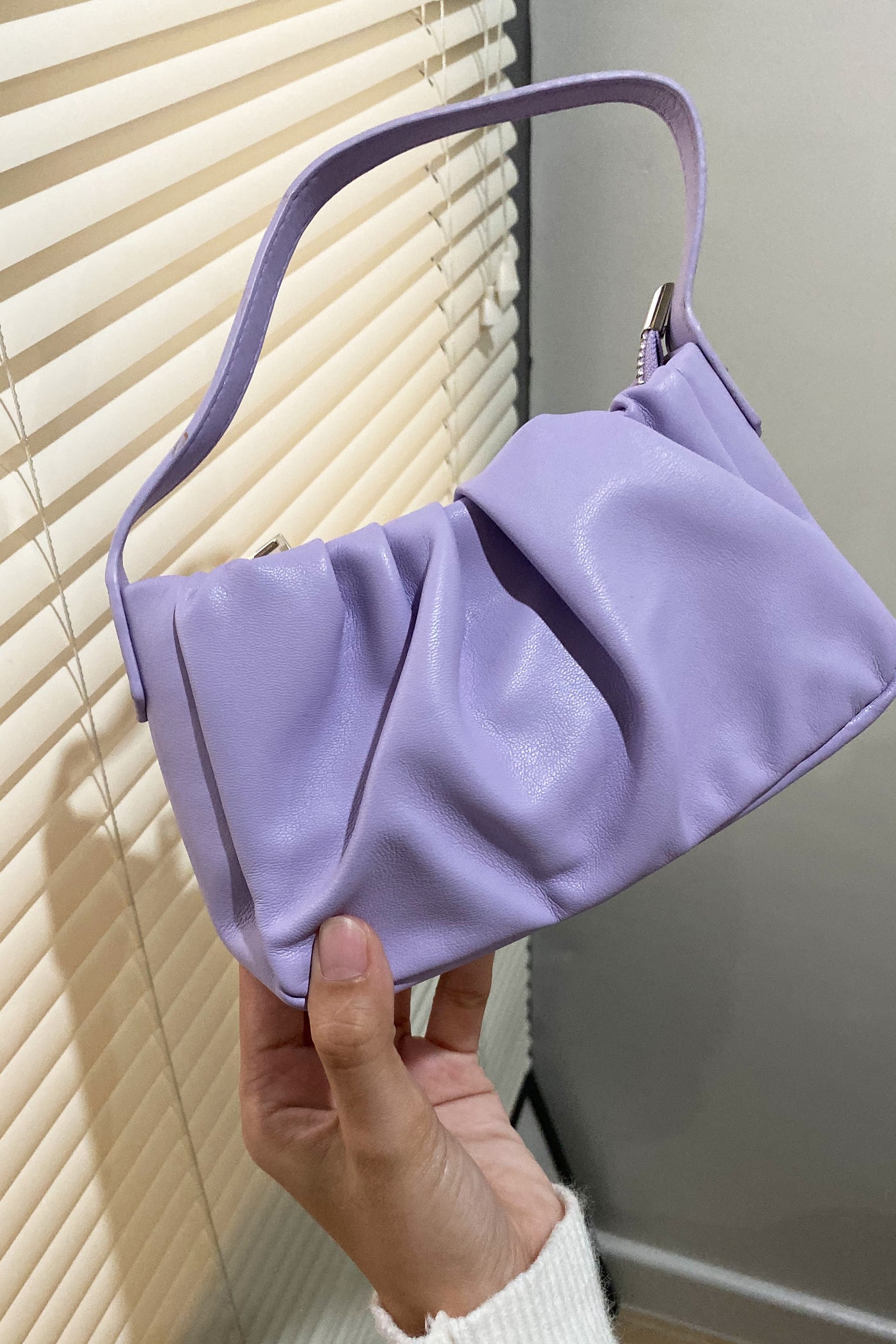 Drive Me Crazy Ruched Micro Mini Bag - Lilac