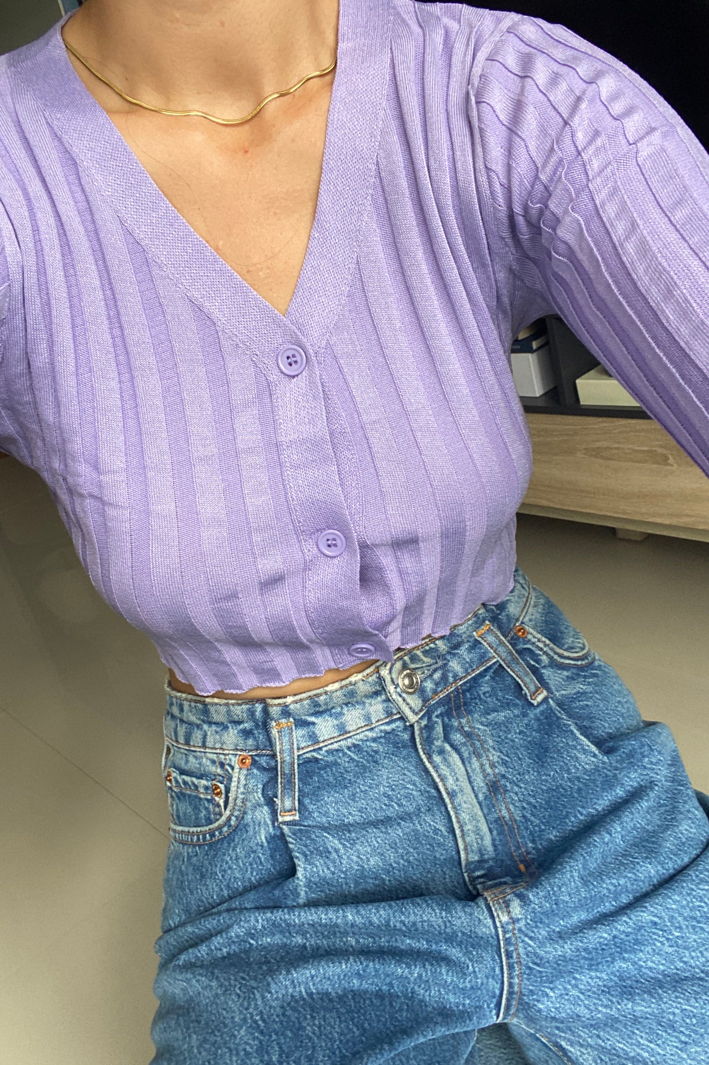 Easy Lover Lightweight Knit Cardigan - Lilac