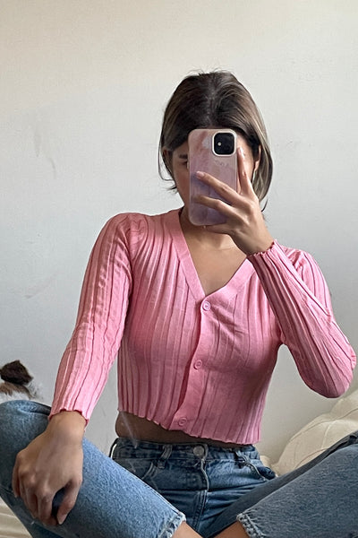 Easy Lover Lightweight Knit Cardigan - Raspberry