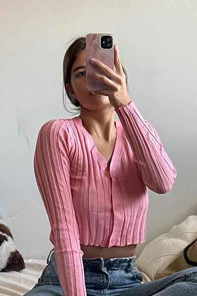 Easy Lover Lightweight Knit Cardigan - Raspberry