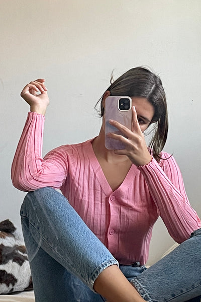 Easy Lover Lightweight Knit Cardigan - Raspberry