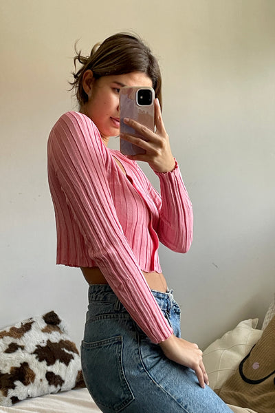 Easy Lover Lightweight Knit Cardigan - Raspberry