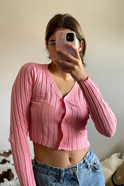 Easy Lover Lightweight Knit Cardigan - Raspberry