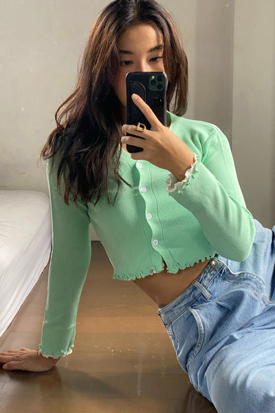 Find A Reason Layered Knit Cardigan - Mint