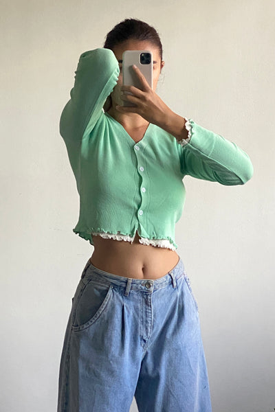 Find A Reason Layered Knit Cardigan - Mint
