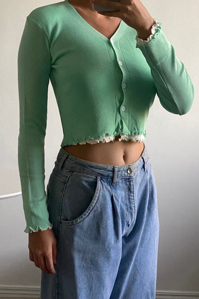 Find A Reason Layered Knit Cardigan - Mint