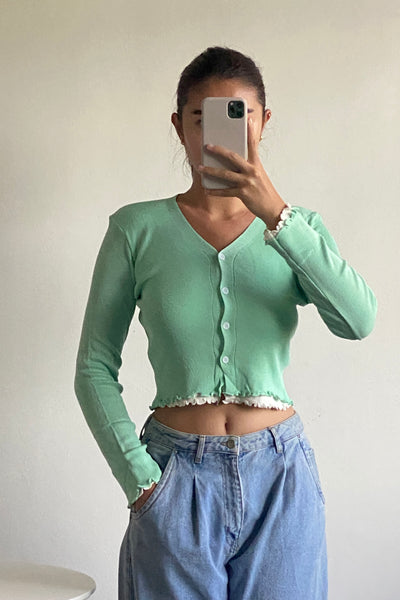 Find A Reason Layered Knit Cardigan - Mint