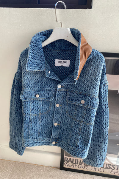 [GOOD JEANS] Got It Bad Faux Denim Cropped Jacket