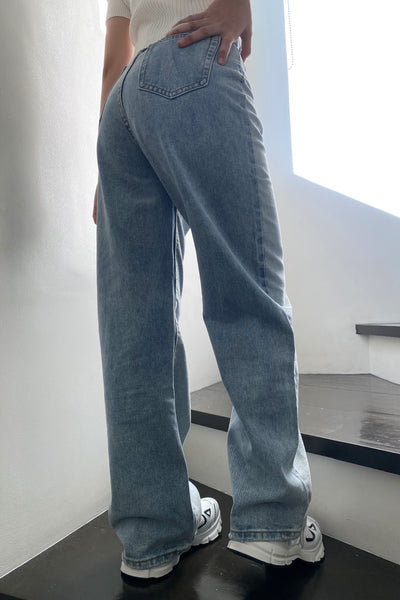 [GOOD JEANS] Off The Blocks Two-Tone Baggy Jeans - Classic Wash