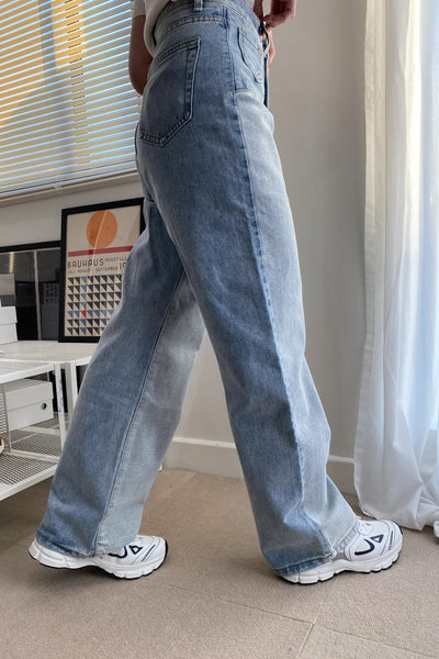 [GOOD JEANS] Off The Blocks Two-Tone Baggy Jeans - Classic Wash