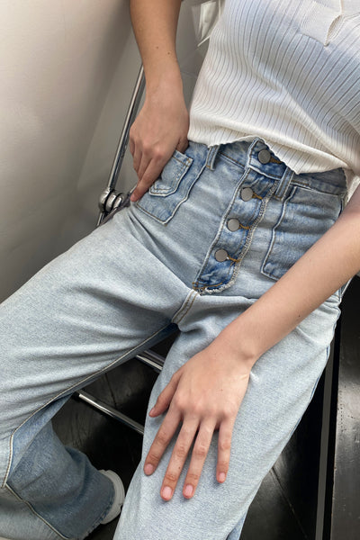 [GOOD JEANS] Off The Blocks Two-Tone Baggy Jeans - Classic Wash