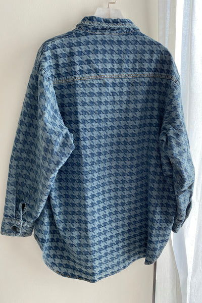 [GOOD JEANS] Play It Cool Houndstooth Denim Jacket