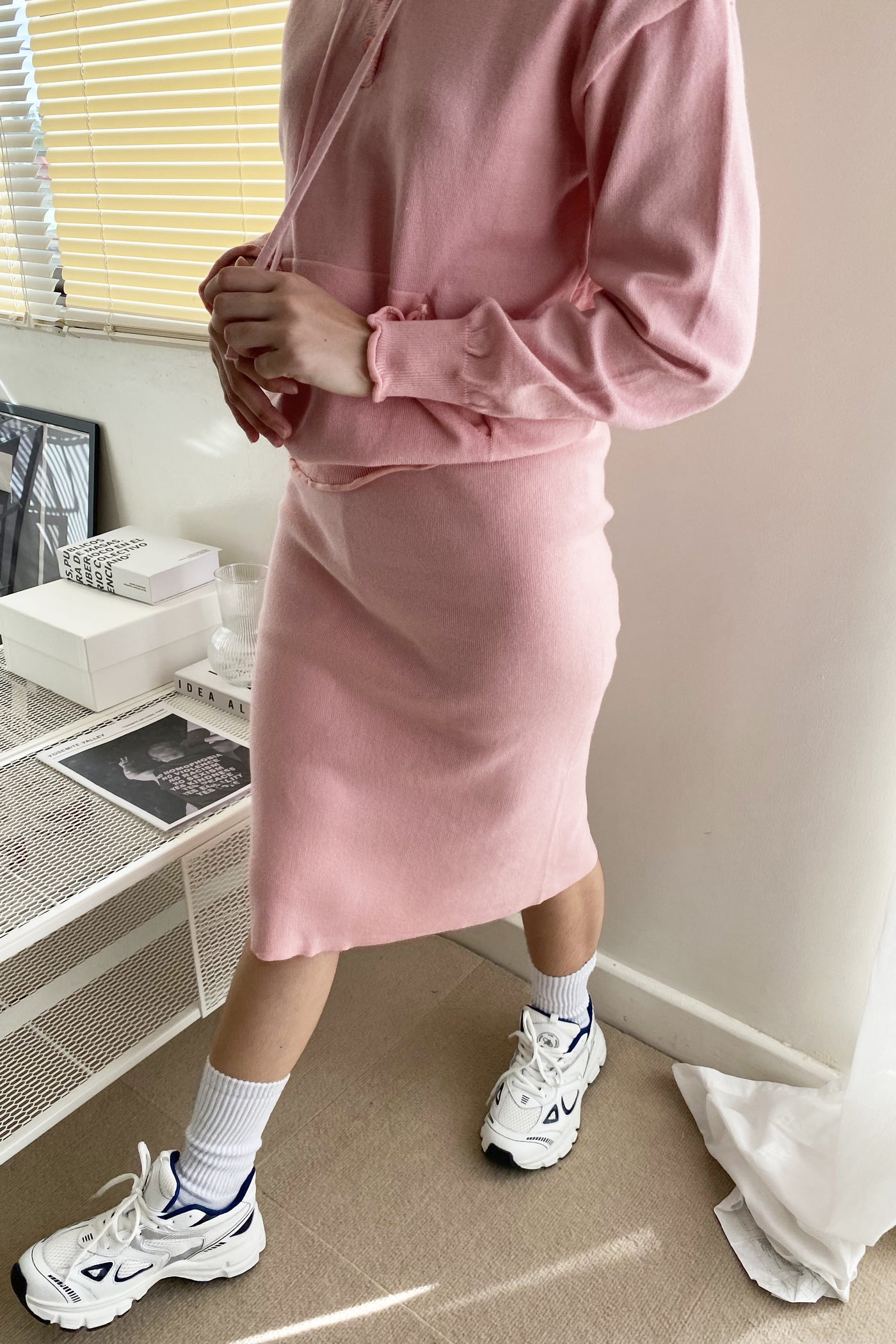 Game For Two Knit Hoodie and Skirt Set - Macaron