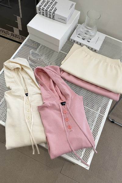 Game For Two Knit Hoodie and Skirt Set - Macaron
