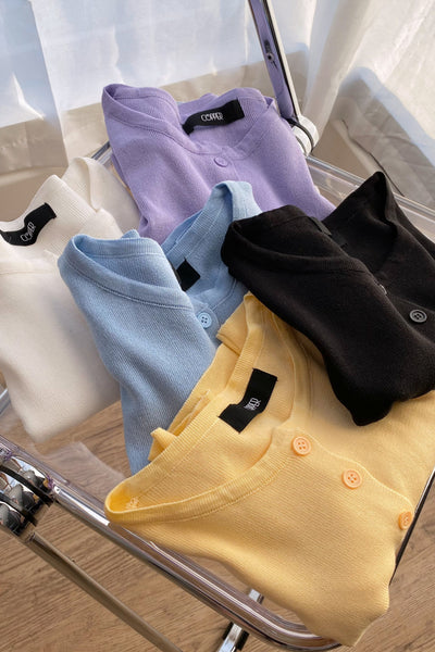 Girl Next Door Button Down Tee - Cloud