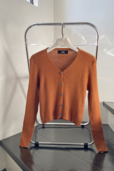 Good Times Essential Knit Cardigan - Chestnut