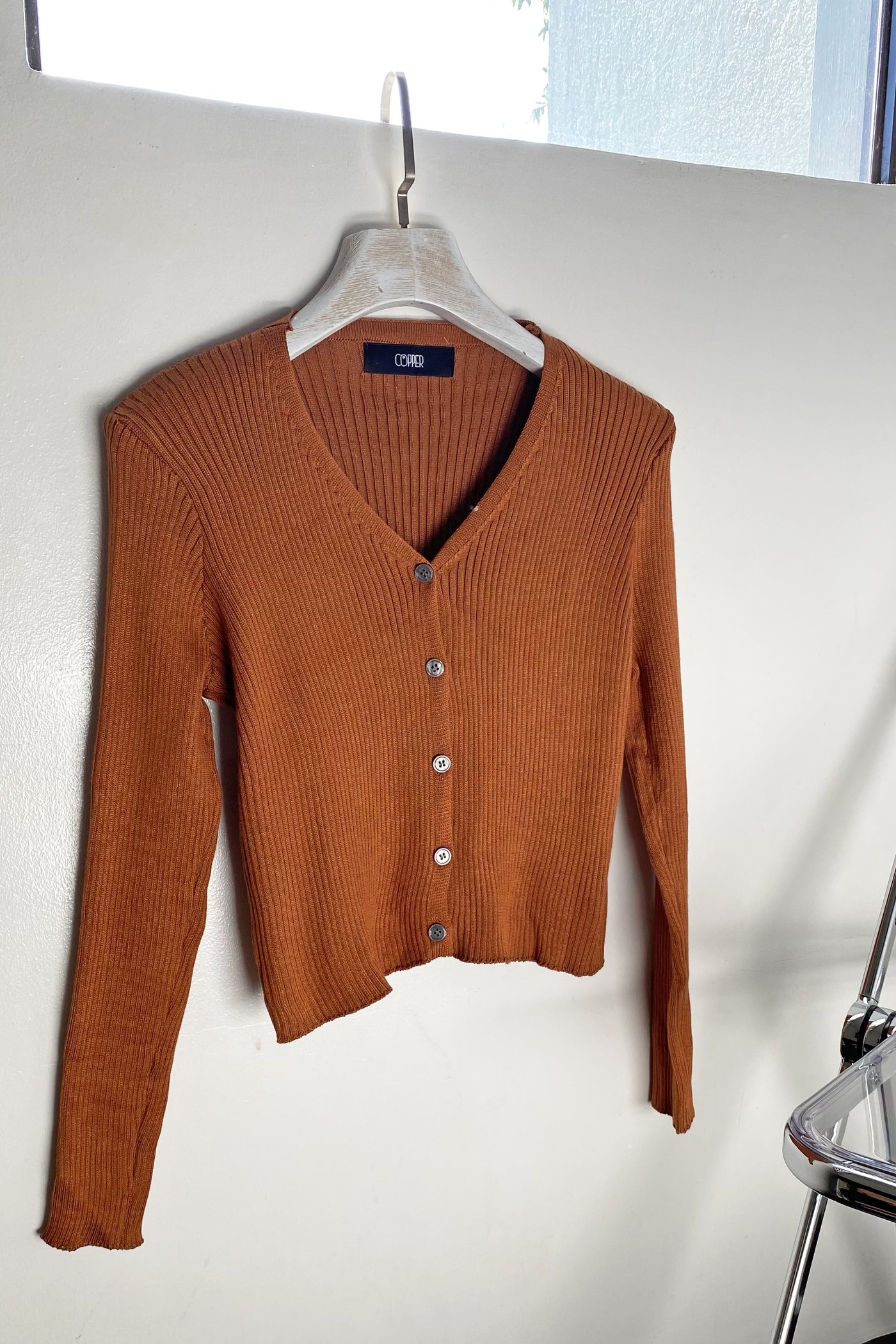 Good Times Essential Knit Cardigan - Chestnut