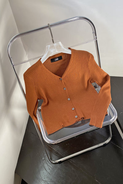 Good Times Essential Knit Cardigan - Chestnut