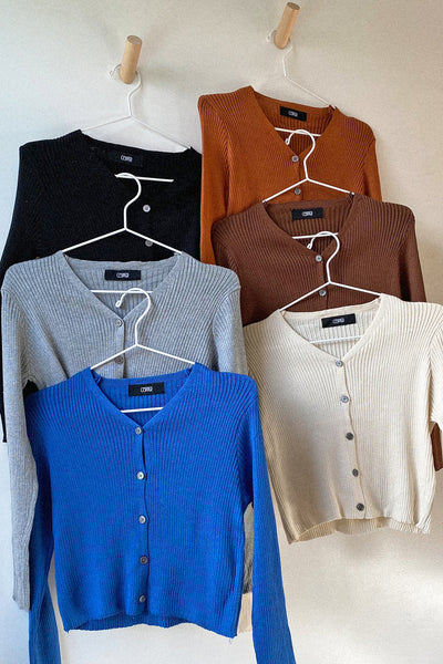 Good Times Essential Knit Cardigan - Chestnut