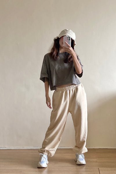 Half The Day Cropped Boxy Tee - Hunter